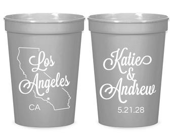 State Map Wedding Stadium Cups, Custom Wedding Stadium Cups, Custom Stadium Cup for Wedding, Customized Stadium Cups as Wedding Favors (148)