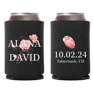 Wedding Can Cooler, Wedding Can Cooler, Personalized Wedding Can Cooler, Wedding Can Cooler Favors, Customized FULL COLOR PRINT Cooler (405)