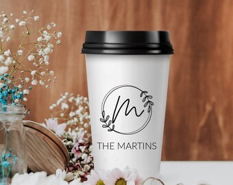 Personalized Wedding Coffee Cups, Custom Paper Cups, Unique Drinkware, Wedding Coffee Cup Keepsake, Wedding Hot Choco Paper Cups Favor (327)