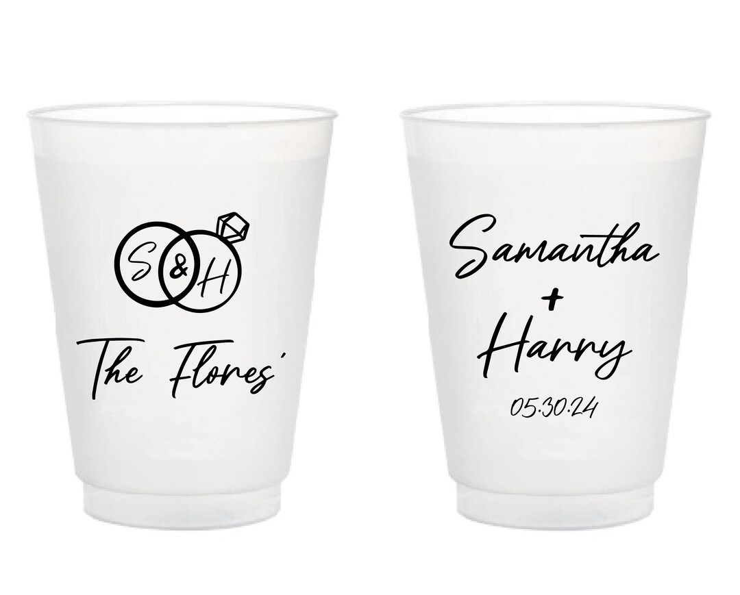 Personalized Wedding Frosted Cups, Frosted Cups as Favors, Customized