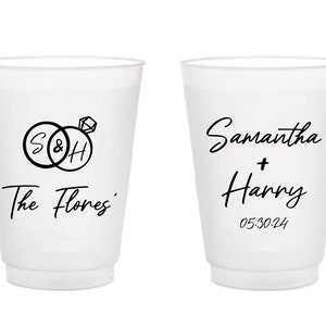 Personalized Wedding Frosted Cups, Frosted Cups as Favors, Customized Frosted Cup as Favors for Wedding, Custom Frosted Cups as Favors (312)
