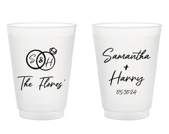 Personalized Wedding Frosted Cups, Frosted Cups as Favors, Customized Frosted Cup as Favors for Wedding, Custom Frosted Cups as Favors (312)