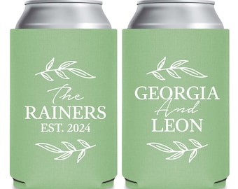 Personalized Wedding Can Coolers, Custom Wedding Can Cooler Favors, Customized Can Coolers As Wedding Favors, Wedding Can Cooler Favor (373)