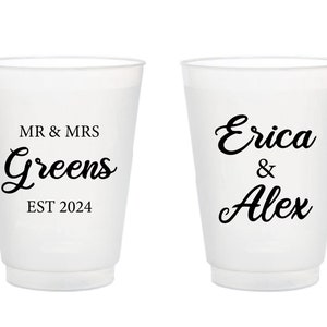 Customized Wedding Frosted Cups as Favors, Personalized Frosted Cups for Wedding, Personalized Wedding Frosted Cups Favors and Gifts (308)