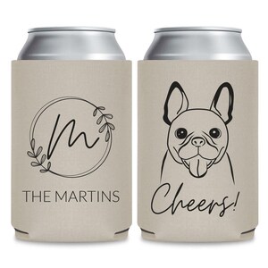 Pet Wedding Can Coolers, Can Cooler Wedding Favors, Personalized Pet Wedding Beer Huggers, Customized Can Coolers as Pet Wedding Favor (358)