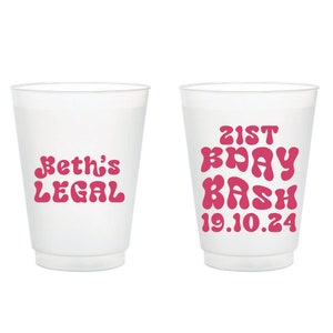 21St Birthday Bash Frosted Cups, Personalized 21St Birthday Bash Frosted Cups Favors, Legal Birthday Frosted Cups, Custom Frosted Cups (378)