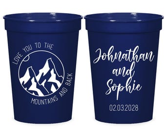 Custom Wedding Stadium Cups, 22oz Wedding Stadium Cups, 16oz Wedding Stadium Cups, Custom Plastic Cups Wedding Favors, Wedding Gifts (183)