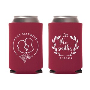 Personalized Beer Huggers, Personalized Can Coolers, Wedding Can Coolers, Custom Wedding Favors, Personalized Wedding Can Cooler Favor (223)