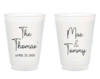 Frosted Cups Custom Wedding Favors, Wedding Party Frosted Cups Favors, Let's Party Frosted Cups, Personalized Frosted Cups for Wedding (310)