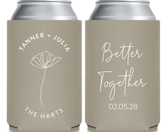 Better Together Can Coolers, Custom Wedding Can Coolers, Custom Wedding Beer Huggers, Beer Holders, Can Coolers, Custom Wedding Favors (188)