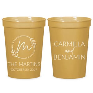 Custom Wedding Stadium Cups, Personalized 16oz Stadium Cups, Custom 22oz Stadium Cups Wedding Favor, Custom Plastic Cup Wedding Favors (178)