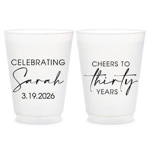 Custom Birthday Cups, Personalized Birthday Cup, 30th Birthday Cups, 30th Birthday Plastic Cup, Custom 30th Birthday Frosted Cup Favor (166) image 3