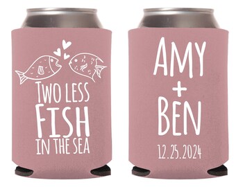 Wedding Can Coolers, Can Coolers, Wedding Coolers, Coolers, Personalized Wedding Party Gifts, Custom Salty Sandy Happy Coolers Design (27)