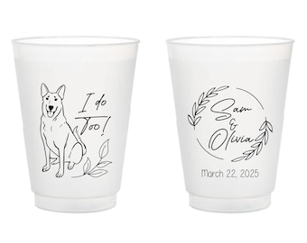 Custom Pet Wedding Frosted Cup Favors, Custom I Do Too Pet Wedding Frosted Cups, Dog Wedding Frosted Cup Favor, Pet Frosted Cup Favors (400)