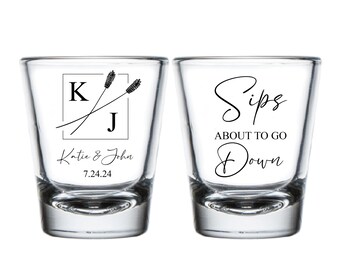 Customized Shot Glasses Favors for Weddings, Personalized Wedding Shot Glasses, Shot Glasses as Favors, Custom Shot Glasses as Favors (276)