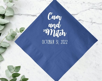 Personalized Wedding Napkin for Reception, Wedding Napkin Favors, Custom Wedding Napkins, Table Napkins for Wedding, Cocktail Napkins (36)