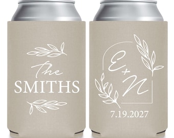 Custom Wedding Stubby Holders, Custom Wedding Can Coolers, Personalized Wedding Cooler Favors, Personalized Beer Hugger Wedding Favors (170)