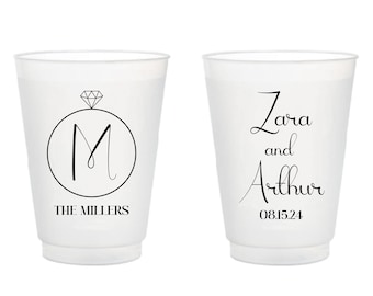 Personalized Wedding Frosted Cups, Custom Wedding Frosted Cups, Frosted Cups, Frosted Cups for Party, Custom Frosted Cups as Favors (306)