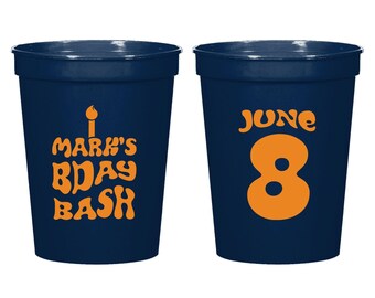 Birthday Bash Stadium Cups, Personalized Birthday Bash Stadium Cups Favors, Customized Birthday Bash Stadium Cups Favors, Stadium Cups (377)