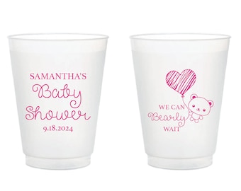 Baby Shower Frosted Cups, Personalized Frosted Cups Favor, Personalized Baby Shower Plastic Cup Favors, Custom Baby Shower Frosted Cup (371)