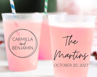 Frosted Cups Wedding Favors, Plastic Cups Wedding Favors, Custom Frosted Cups Wedding Gifts, Custom Wedding Frosted Cups, Custom Favor (177)