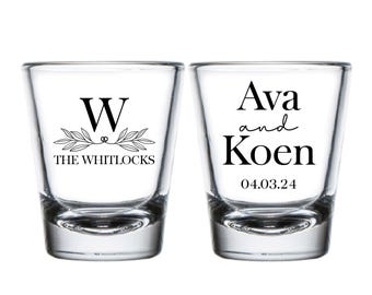 Customized Shot Glasses as Favor, Custom Wedding Shot Glasses Favor, Personalized Shot Glasses Wedding Favor, Custom Shot Glass Favor (295)