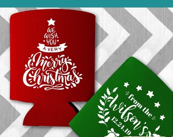 Christmas Can Coolers, Christmas Day Can Cooler, Christmas Party Favors, Christmas Party Can Coolers, Merry Christmas Can Cooler Gifts (124)