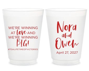 We're Winning Big Wedding Frosted Cups Favors, Custom Wedding Frosted Cups Favors, Funny Trump Wedding Frosted Cups Favors, Custom Cup (416)