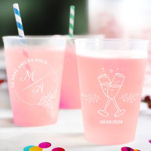 Plastic Frosted Cups, Wedding Plastic Personalized Frosted Cups, Plastic Wedding Frosted Cups, Personalized Wedding Plastic Cups (113)