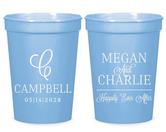 Personalized Stadium Cups Wedding Favors, Custom Wedding Favors, Personalized Plastic Cup Favors, Custom Stadium Cups Wedding Favors (412)