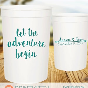 Personalized Wedding Cups, 16oz Customized Party Cups, Custom Plastic Cups, Wedding Favor Cups - Personalized Cup Favors, Customized Cups