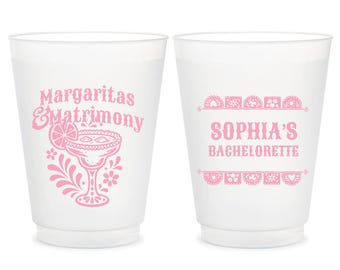 Margaritas Matrimony Frosted Cup, Bachelorette Frosted Cup, Fiesta Bachelorette Frosted Cup Favors, Margarita Party Custom Frosted Cup (461)