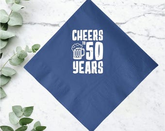 2-Ply Beverage Napkin 50th Birthday Party Favors, Personalized 50th Birthday Napkins, Printed 50th Birthday Napkin, 50th Birthday Favor (39)