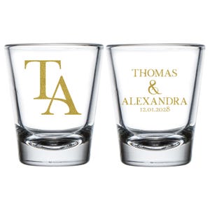 Custom Wedding Shot Glass Favors, Personalized Wedding Shot Glass Favors, Shot Glasses For Weddings, Wedding Party Shot Glass As Favor (379)