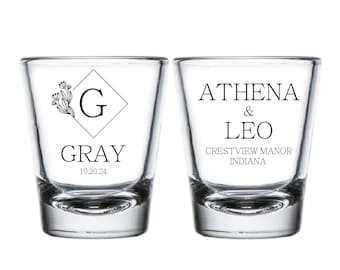 Shot Glasses as Favors, Custom Wedding Shot Glasses, Shot Glasses for Party, Wedding Shot Glasses, Personalized Wedding Shot Glasses (293)