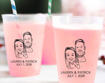 Customized Wedding Frosted Plastic Cups, Wedding Favor Frosted Cups, Custom Frosted Plastic Cups, Mountain Wedding Plastic Cups Favors (283)