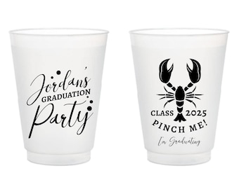 Pinch Me I'M Graduating Frosted Cups, Customized Graduation Party Frosted Cup Favors, Customized Graduation Party Frosted Cup As Favor (388)