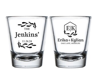 Custom Wedding Shot Glasses, Custom Wedding Shot Glasses, Personalized Wedding Shot Glasses, Shot Glasses as Favor, Shot Glasses Favor (292)