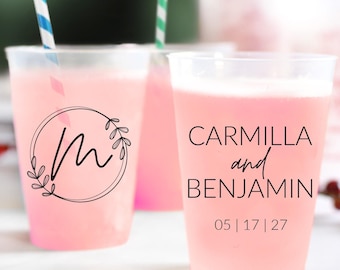 Wedding Frosted Cups, Custom Wedding Cups, Custom Plastic Cups, Custom Wedding Stadium Cups, Personalized Wedding Frosted Cup Favors (174)