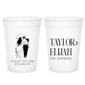 Personalized Portrait Wedding Stadium Cups, Custom Stadium Cup Wedding Favors, Customized Wedding Favor, Stadium Cup for Wedding Favor (429)