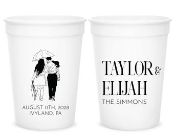 Personalized Portrait Wedding Stadium Cups, Custom Stadium Cup Wedding Favors, Customized Wedding Favor, Stadium Cup for Wedding Favor (429)