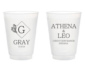 Frosted Cups as Favors, Custom Wedding Frosted Cups, Frosted Cups for Party, Wedding Frosted Cups, Personalized Wedding Frosted Cups (293)