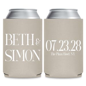 Personalized Wedding Can Cooler Favors, Custom Wedding Can Cooler Favors, Personalized Beer Huggers For Weddings, Can Coolers As Favor (384)
