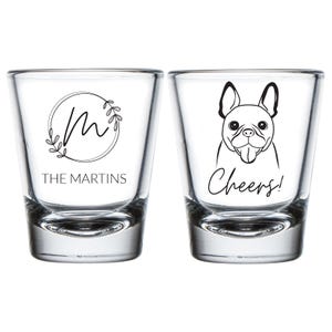 Shot Glass Wedding Favors, Personalized Pet Wedding Shot Glasses, Customized Shot Glassware as Pet Wedding Favors, Shot Glasses Favors (358)