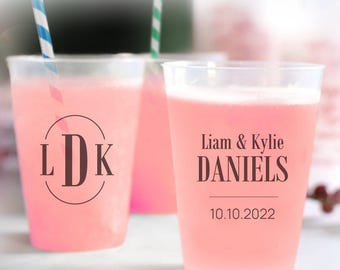 Custom Frosted Cups, Custom Plastic Cups, Personalized Wedding Favors Plastic Cups, Custom Wedding Favors Frosted Cups, Cups as Favors (179)