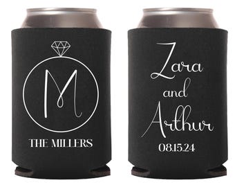 Personalized Wedding Beer Hugger, Custom Wedding Can Coolers, Can Coolers Favors, Can Cooler for Party, Custom Can Cooler as Favors (306)