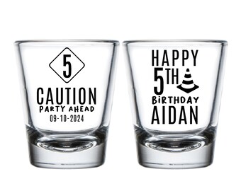 Party Ahead Birthday Shot Glasses, Custom Birthday Shot Glasses, Custom Shot Glasses as Birthday Favors, Custom Shot Glasses for B-Day (140)