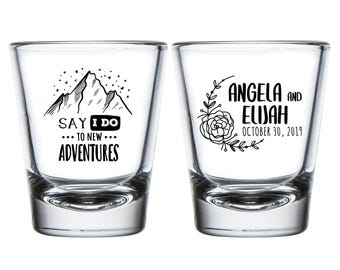 I Do To New Adventures Shot Glasses Wedding Shot Glass Custom Wedding Shot Glass Personalized Wedding Shot Glass Favor Shot Glass Gift (110)