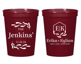 Custom Wedding Stadium Cups, Custom Wedding Stadium Cups, Personalized Wedding Stadium Cups, Stadium Cups as Favor, Stadium Cups Favor (292)