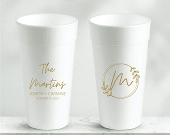 Personalized Foam Cups, Wedding Foam Cup Favors, Custom Foam Cup Wedding Favors, 20oz Foam Cups, Customized Cups, Wedding Foam Cups (175)